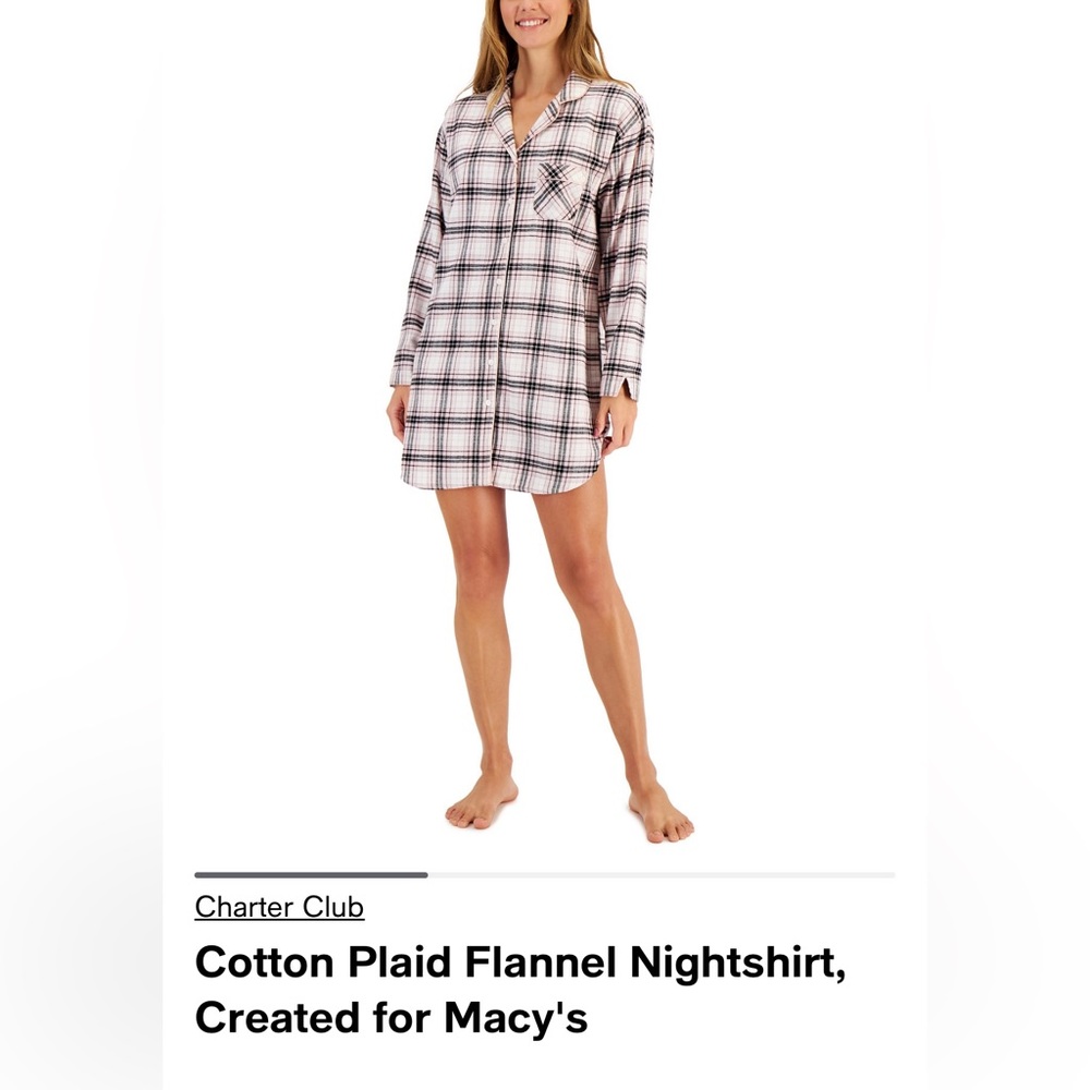 Charter Club by Macys Flannel Sleep Shirt